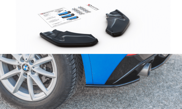 MAXTON DESIGN - Bočné difúzory zadného náraznika for vhodné pre BMW X2 F39 M-Pack , Čierny lesk