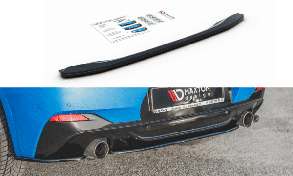MAXTON DESIGN - Stredový spoiler pod zadný náraznik for vhodné pre BMW X2 F39 M-Pack , Čierny lesk