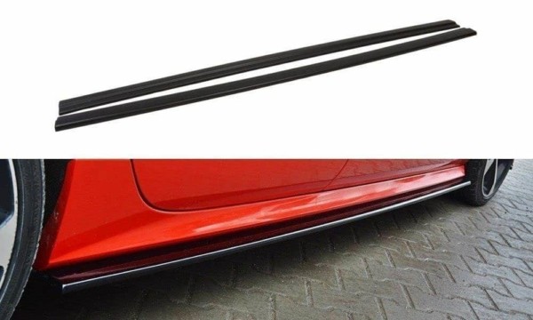 MAXTON DESIGN - Lišty pod prahy Audi S7 / A7 S-Line C7 FL , 
Čierny lesk