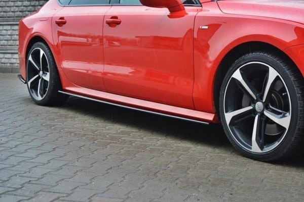 MAXTON DESIGN - Lišty pod prahy Audi S7 / A7 S-Line C7 FL , 
Čierny lesk – Obrázok 2