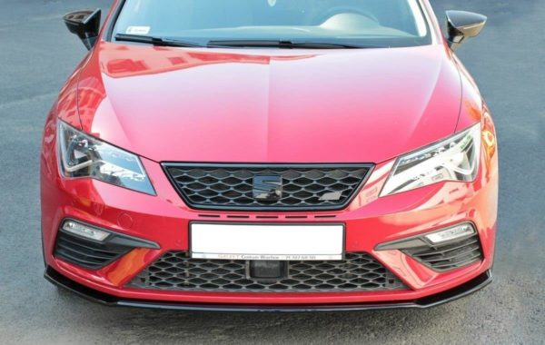 MAXTON DESIGN - Spoiler pod Predný náraznik   V.2 Seat Leon Cupra / FR Mk3 FL , Čierny lesk 

,