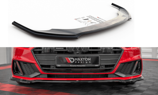 MAXTON DESIGN - Spoiler pod Predný náraznik   V.1 Audi A7 C8 S-Line , Čierny lesk