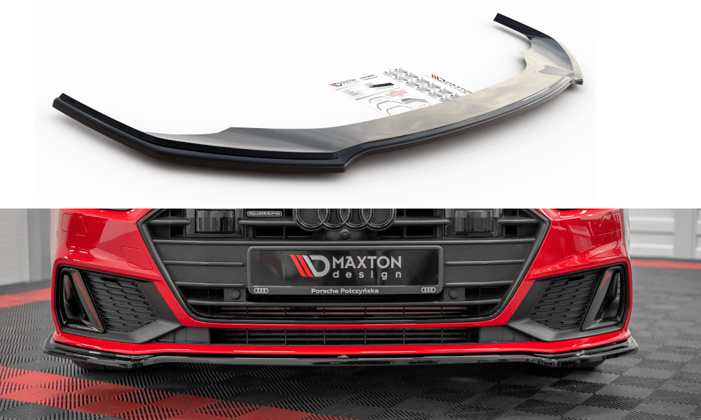 MAXTON DESIGN - Spoiler pod Predný náraznik V.1 Audi A7 C8 S-Line , Čierny lesk
