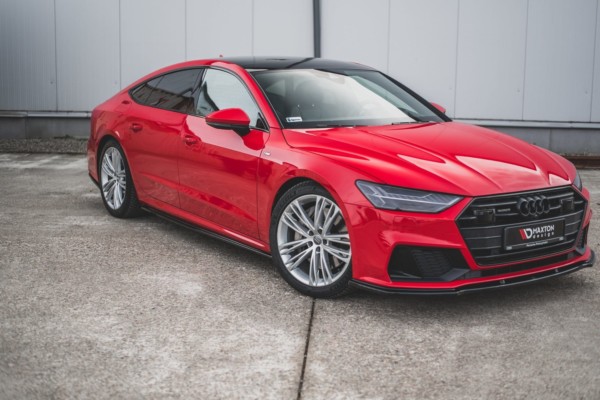 MAXTON DESIGN - Lišty pod prahy Audi A7 C8 S-Line , Čierny lesk – Obrázok 2