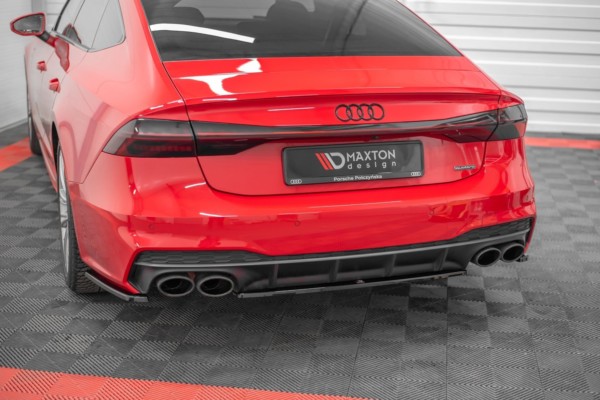 MAXTON DESIGN - Stredový spoiler pod zadný náraznik Audi A7 C8 S-Line , Čierny lesk – Obrázok 3