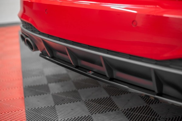 MAXTON DESIGN - Stredový spoiler pod zadný náraznik Audi A7 C8 S-Line , Čierny lesk – Obrázok 5