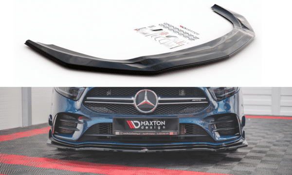 MAXTON DESIGN - Spoiler pod Predný náraznik   V.1 Mercedes A35 AMG W177 , Čierny lesk