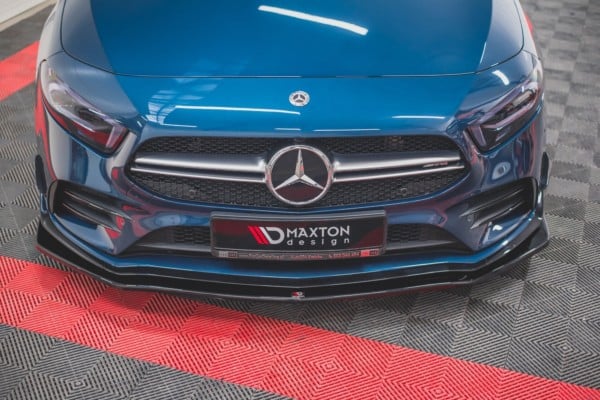 MAXTON DESIGN - Spoiler pod Predný náraznik   V.1 Mercedes A35 AMG W177 , Čierny lesk – Obrázok 4