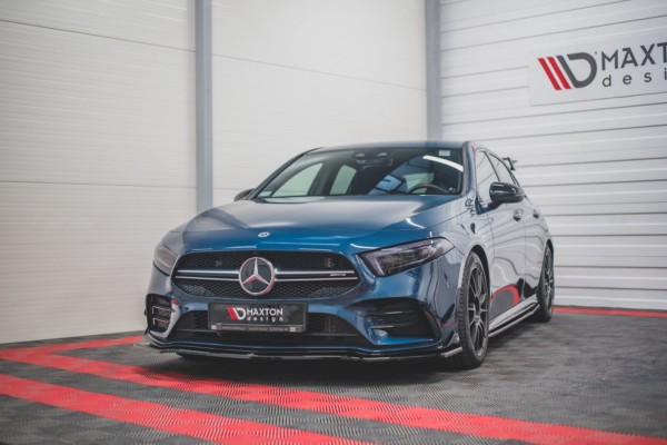 MAXTON DESIGN - Spoiler pod Predný náraznik   V.1 Mercedes A35 AMG W177 , Čierny lesk – Obrázok 3