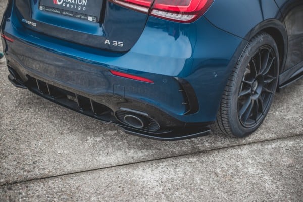 MAXTON DESIGN - Bočné difúzory zadného náraznika Mercedes A35 AMG W177 , Čierny lesk – Obrázok 4