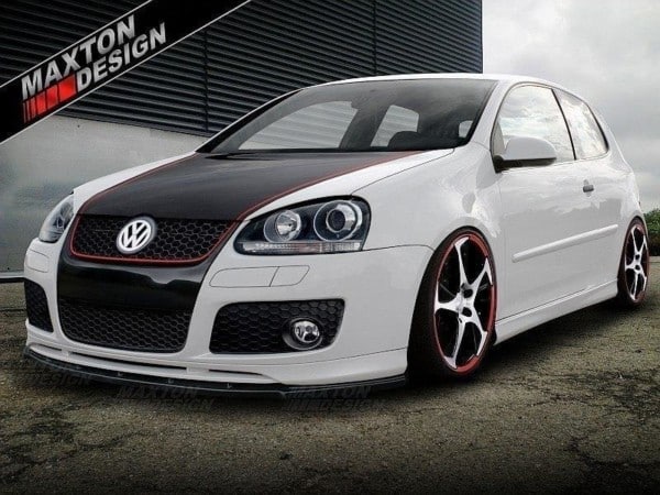 MAXTON DESIGN - Spoiler pod Predný náraznik   VW GOLF V GTI VOTEX , 
Čierny lesk