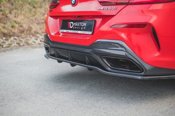 MAXTON DESIGN - Stredový spoiler pod zadný náraznik (with vertical bars) Bmw M850i G15 , Čierny lesk – Obrázok 3