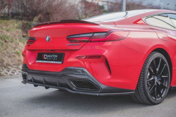 MAXTON DESIGN - Stredový spoiler pod zadný náraznik (with vertical bars) Bmw M850i G15 , Čierny lesk – Obrázok 2