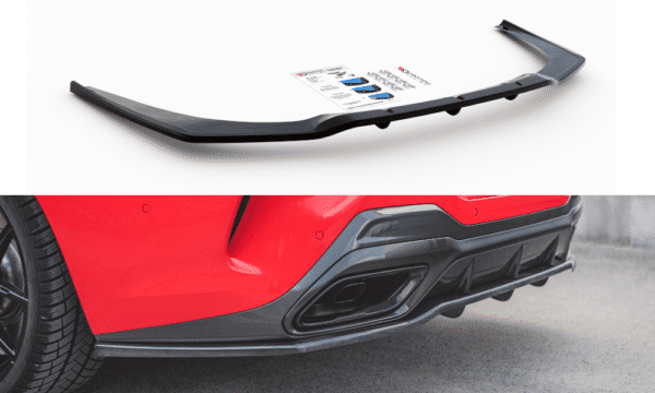 MAXTON DESIGN - Stredový spoiler pod zadný náraznik (with vertical bars) Bmw M850i G15 , Čierny lesk