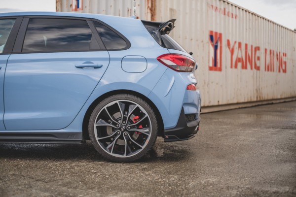 MAXTON DESIGN - Bočné difúzory zadného náraznika V.3 Hyundai I30 N Mk3 Hatchback , Čierny lesk – Obrázok 2