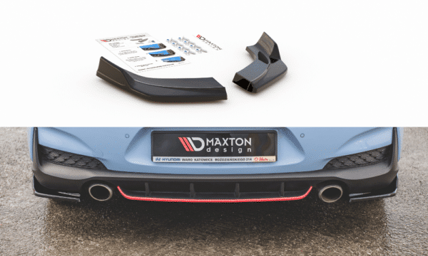 MAXTON DESIGN - Bočné difúzory zadného náraznika V.3 Hyundai I30 N Mk3 Hatchback , Čierny lesk