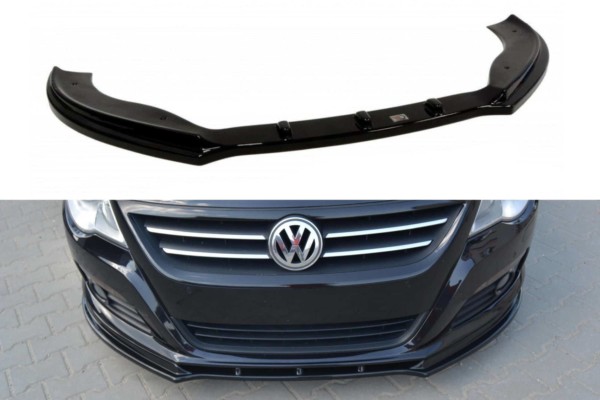 MAXTON DESIGN - Spoiler pod Predný náraznik   V.1 VW PASSAT CC PREFACE MODEL, STANDARD BUMPER , Čierny lesk 974,