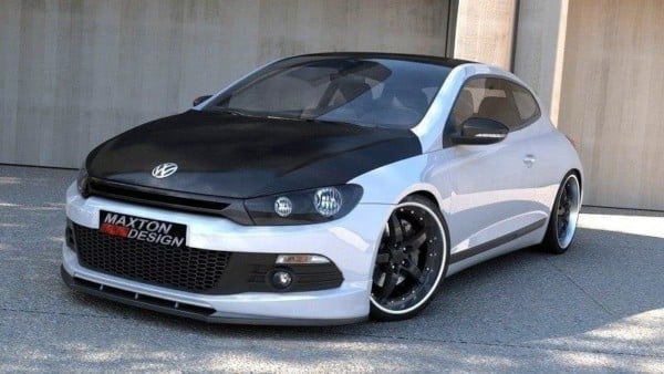MAXTON DESIGN - Spoiler pod Predný náraznik   VW SCIROCCO R-LINE , Čierny lesk