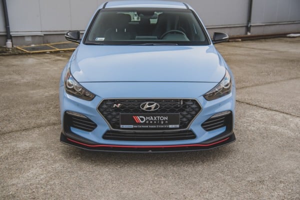 MAXTON DESIGN - Racing Durability Spoiler pod Predný náraznik   + Splitre Hyundai I30 N Mk3 Hatchback / Fastback , Black + Gloss Flaps – Obrázok 2