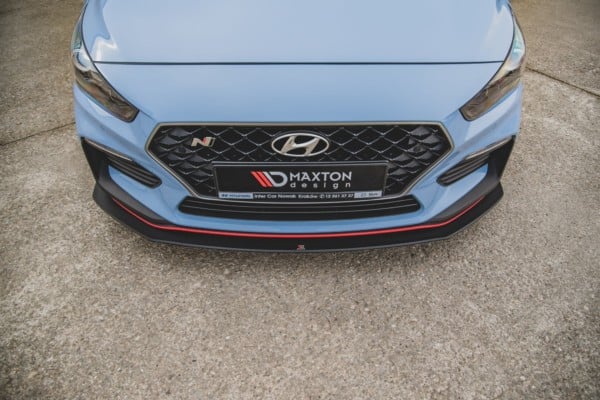 MAXTON DESIGN - Racing Durability Spoiler pod Predný náraznik   + Splitre Hyundai I30 N Mk3 Hatchback / Fastback , Black + Gloss Flaps – Obrázok 3