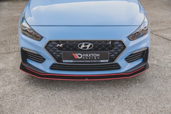 MAXTON DESIGN - Racing Durability Spoiler pod Predný náraznik   + Splitre Hyundai I30 N Mk3 Hatchback / Fastback , Black + Gloss Flaps – Obrázok 7