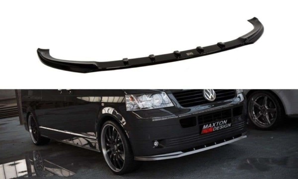 MAXTON DESIGN - Spoiler pod Predný náraznik   VW T5 (PREFACE) , Čierny lesk