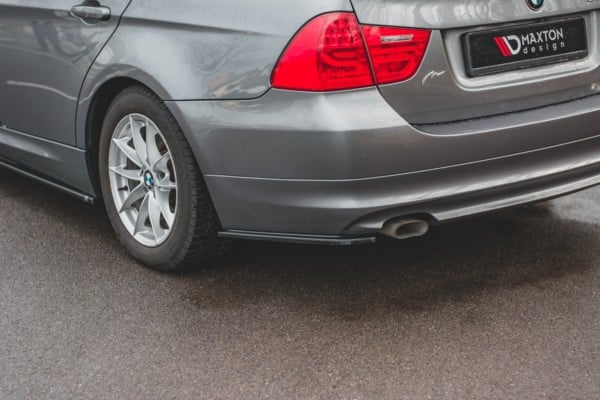 MAXTON DESIGN - Bočné difúzory zadného náraznika vhodné pre BMW 3 E91 Facelift , Čierny lesk – Obrázok 2