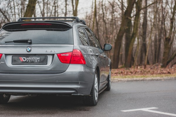 MAXTON DESIGN - Bočné difúzory zadného náraznika vhodné pre BMW 3 E91 Facelift , Čierny lesk – Obrázok 4