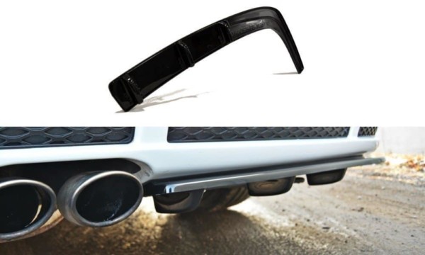 MAXTON DESIGN - Spoiler pod zadný náraznik  AUDI RS4 B5 (with a vertical bar) , 
Čierny lesk