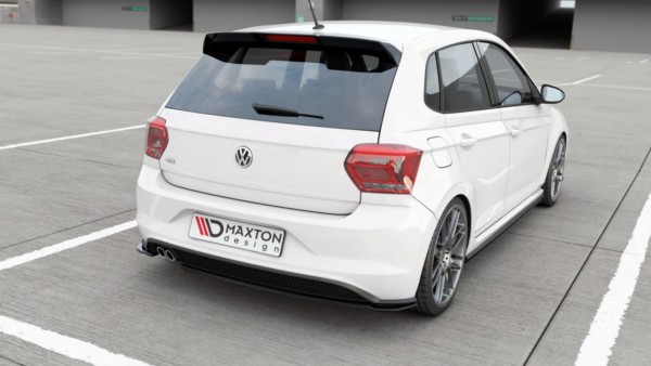 MAXTON DESIGN - Bočné difúzory zadného náraznika V.2 VW Polo GTI Mk6 , Čierny lesk – Obrázok 2