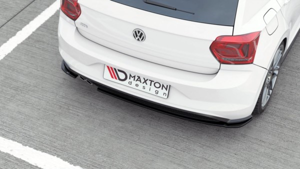 MAXTON DESIGN - Bočné difúzory zadného náraznika V.2 VW Polo GTI Mk6 , Čierny lesk – Obrázok 3
