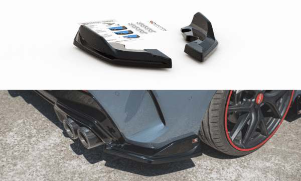 MAXTON DESIGN - Bočné difúzory zadného náraznika V.4 for vhodné pre BMW 1 F40 M-Pack/ M135i , Čierny lesk