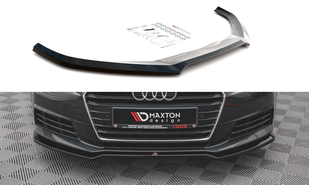 MAXTON DESIGN - Spoiler pod Predný náraznik V.2 Audi A4 B9 , Čierny lesk