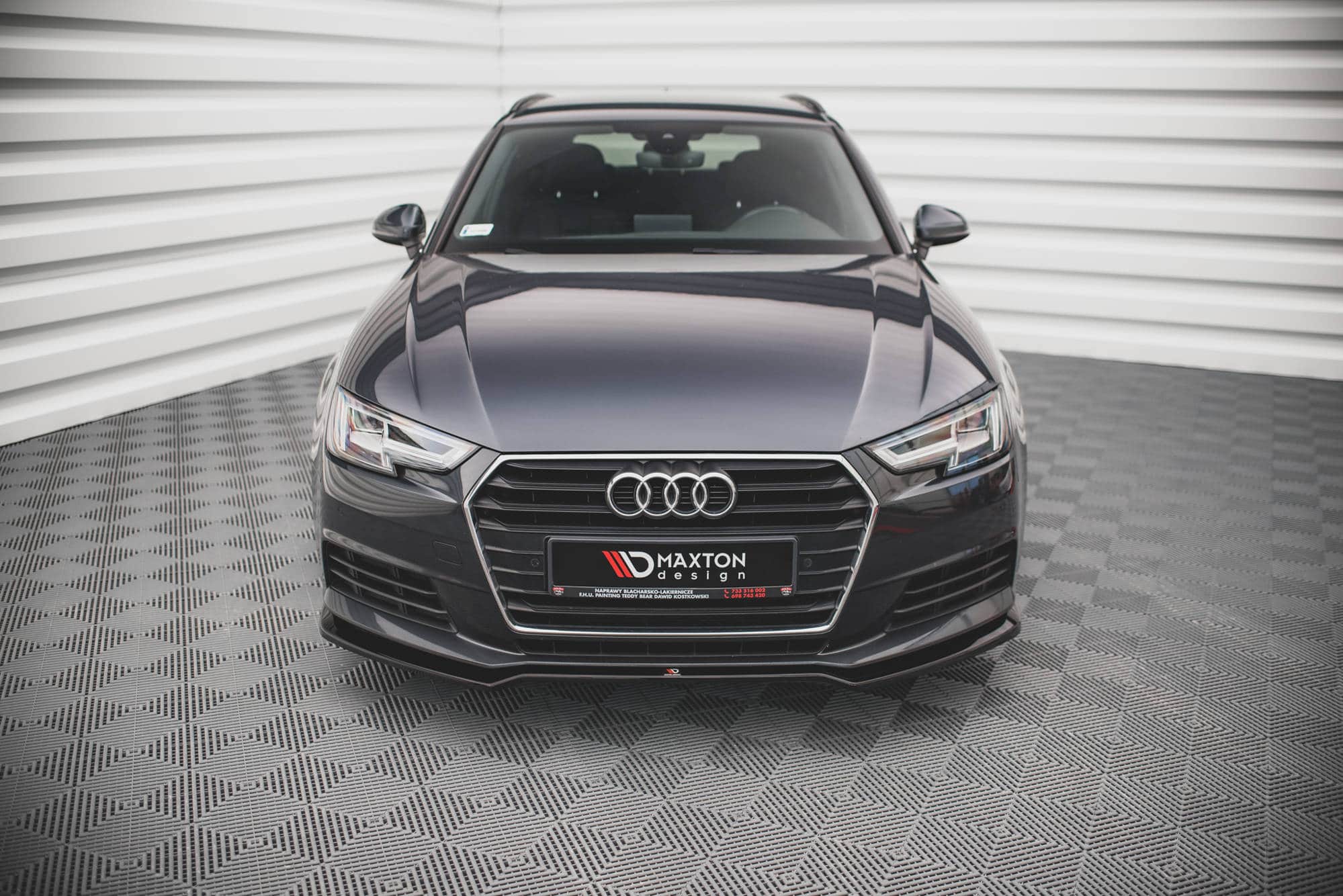 MAXTON DESIGN - Spoiler pod Predný náraznik V.2 Audi A4 B9 , Čierny lesk – Obrázok 2