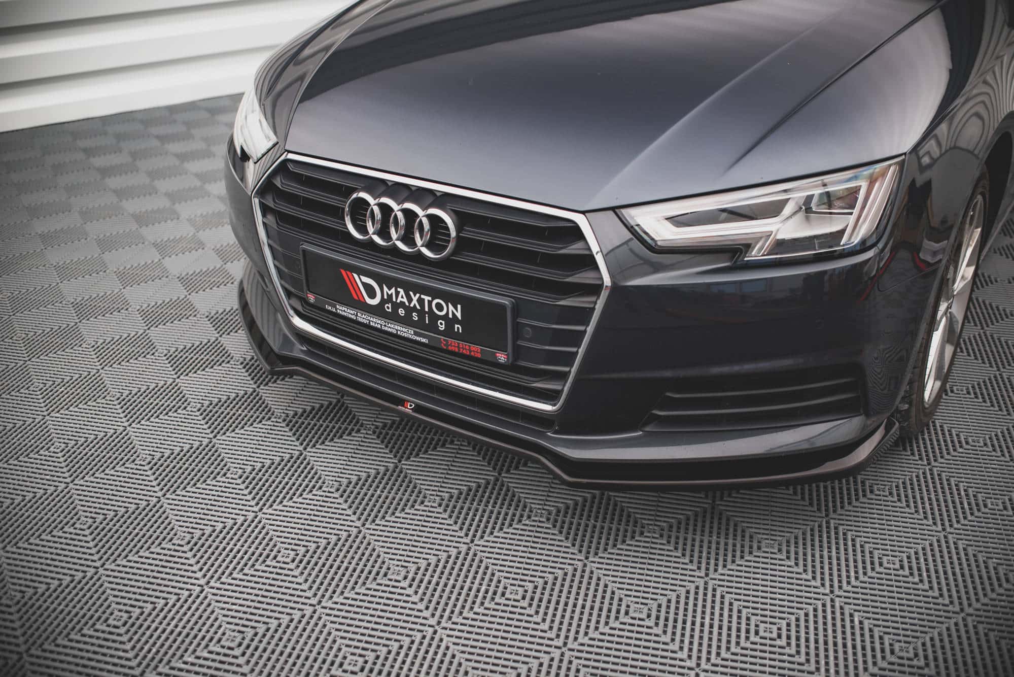 MAXTON DESIGN - Spoiler pod Predný náraznik V.2 Audi A4 B9 , Čierny lesk – Obrázok 3