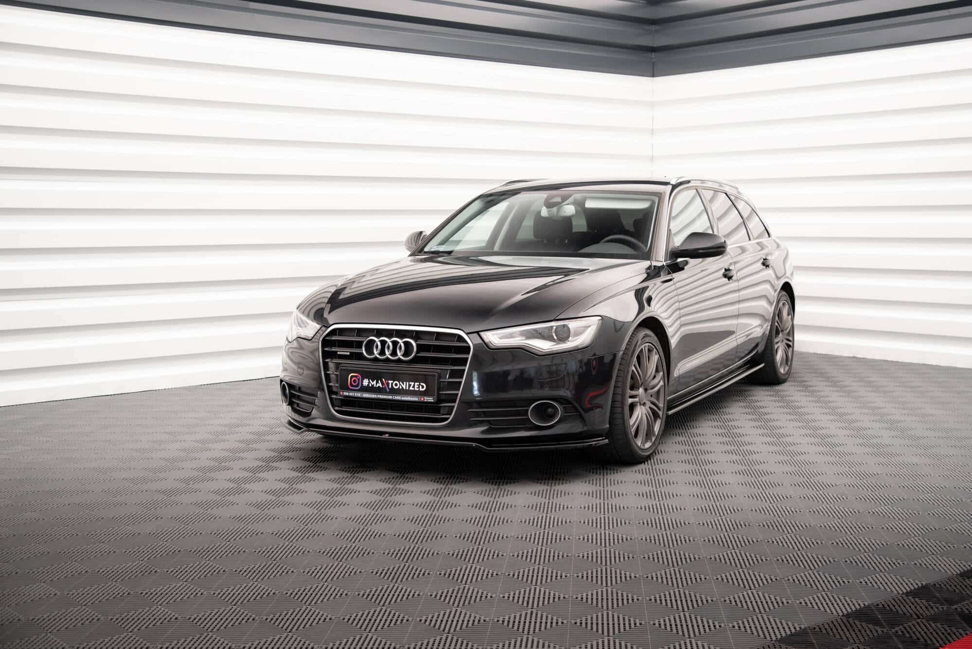 MAXTON DESIGN - Spoiler pod Predný náraznik V.1 Audi A6 C7 , Čierny lesk – Obrázok 2
