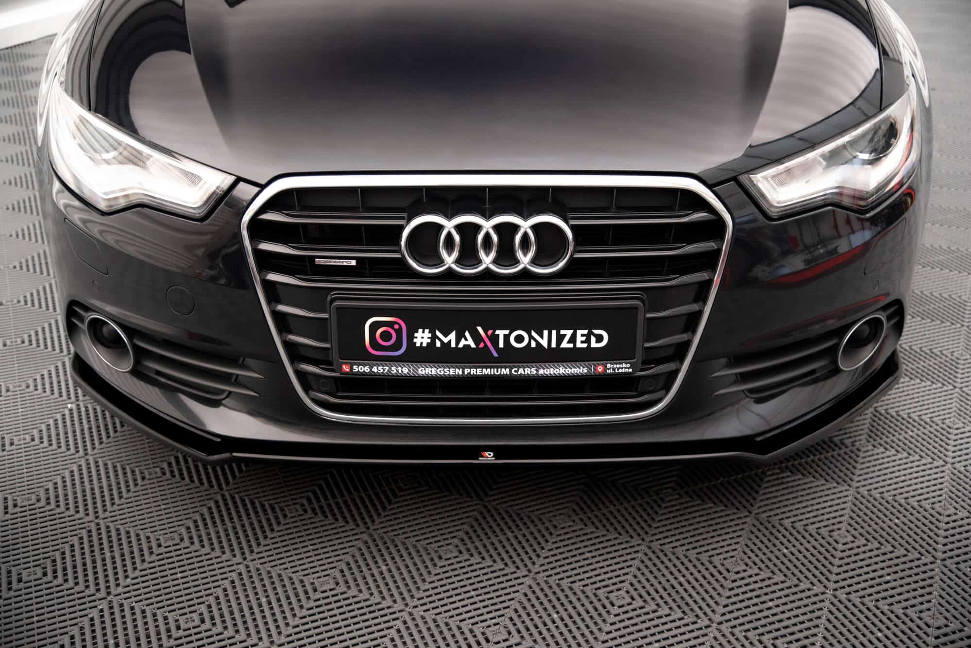MAXTON DESIGN - Spoiler pod Predný náraznik V.1 Audi A6 C7 , Čierny lesk – Obrázok 4