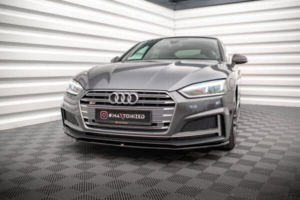 MAXTON DESIGN - Spoiler pod Predný náraznik   V.2 Audi A5 F5 S-Line , Čierny lesk