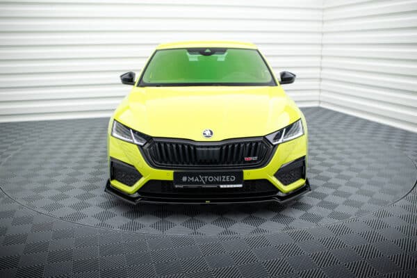 MAXTON DESIGN - Spoiler pod Predný náraznik + Splitre V.2 Skoda Octavia RS Mk4 , Čierny lesk – Obrázok 2