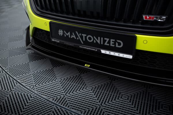 MAXTON DESIGN - Spoiler pod Predný náraznik + Splitre V.2 Skoda Octavia RS Mk4 , Čierny lesk – Obrázok 5