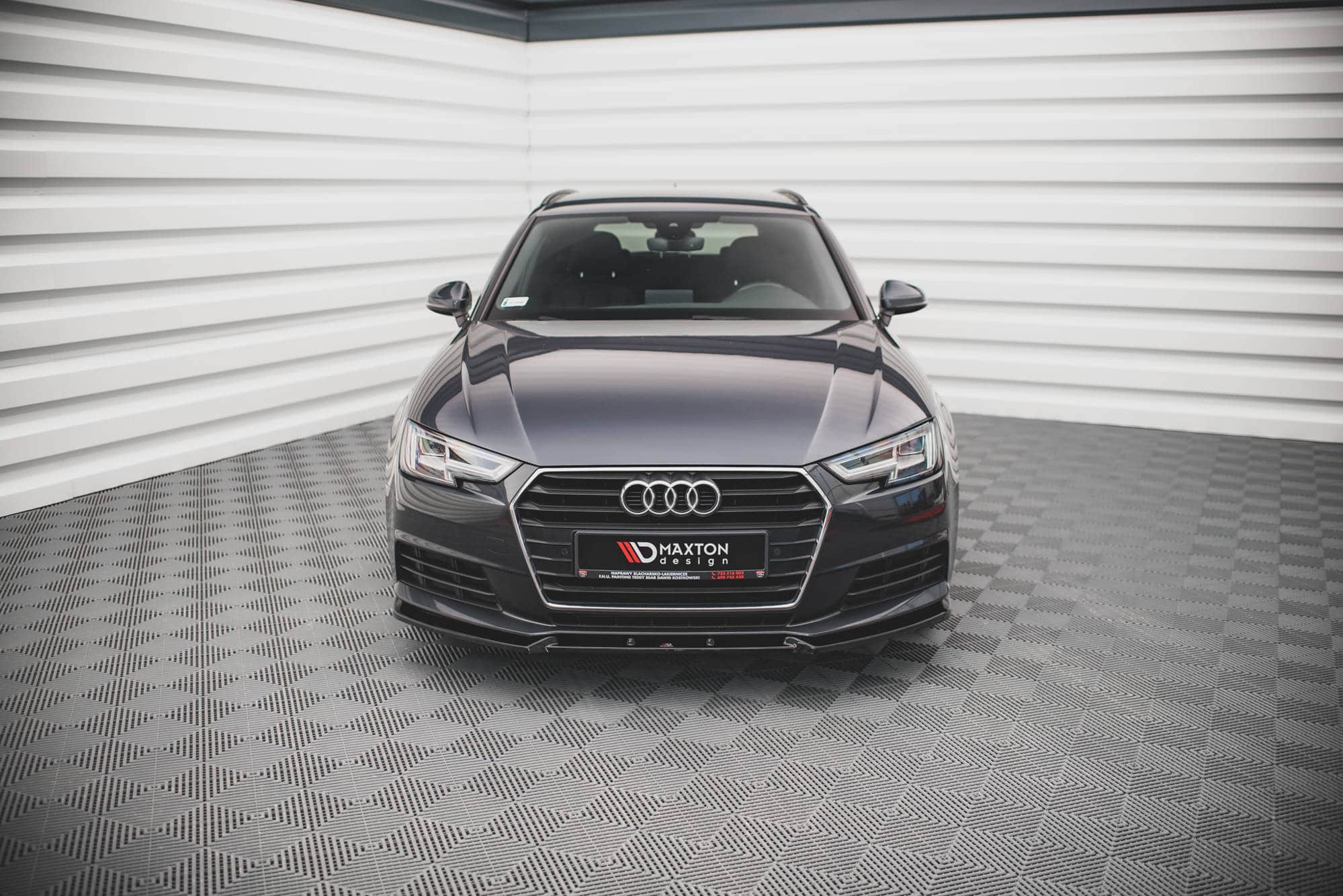 MAXTON DESIGN - Spoiler pod Predný náraznik V.1 Audi A4 B9 , Čierny lesk – Obrázok 2