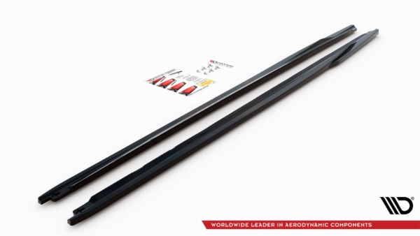 MAXTON DESIGN - Lišty pod prahy Audi A4 B9 AVANT ,Čierny lesk – Obrázok 5