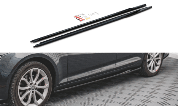 MAXTON DESIGN - Lišty pod prahy Audi A4 B9 AVANT ,Čierny lesk