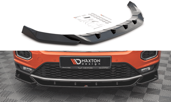 MAXTON DESIGN - Spoiler pod predný náraznik V.1 Volkswagen T-Roc Mk1,,Čierny lesk