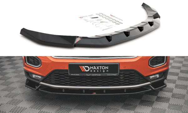 MAXTON DESIGN - Spoiler pod predný náraznik V.2 Volkswagen T-Roc Mk1,,Čierny lesk