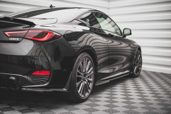 MAXTON DESIGN - Lišty pod prahy Infiniti Q60 S Mk2,,Čierny lesk – Obrázok 2