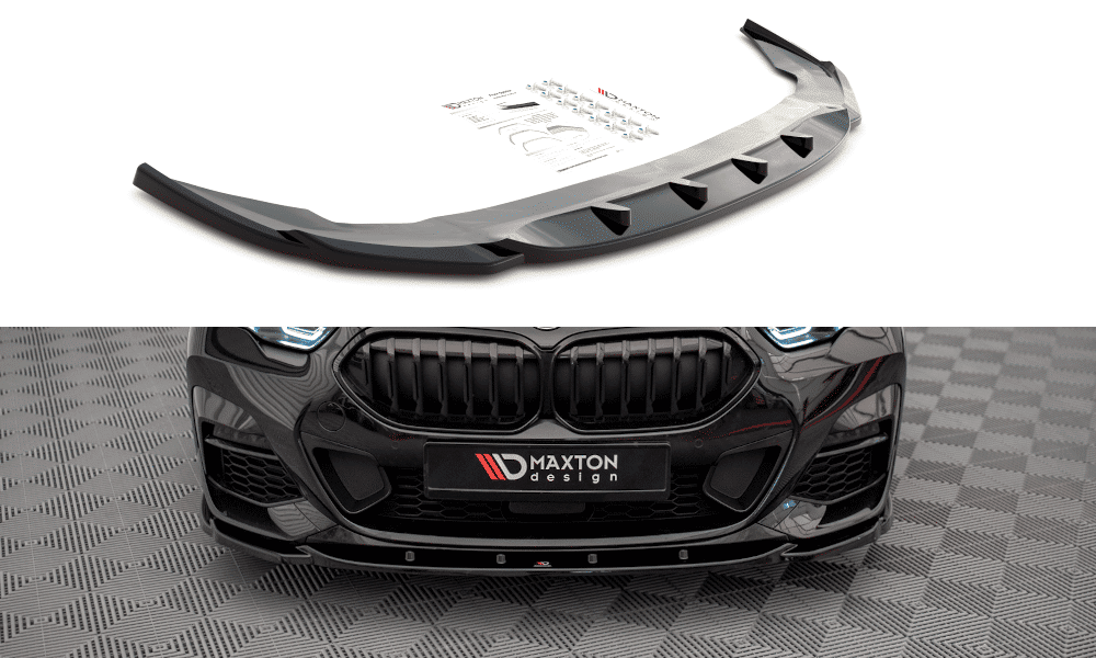 MAXTON DESIGN - Spoiler pod predný náraznik V.1 vhodné pre BMW 2 Gran Coupe M-Pack F44,,Čierny lesk