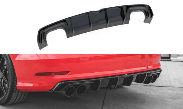 MAXTON DESIGN - Zadný difúzor Audi S3 Sedan 8V,,Čierny lesk