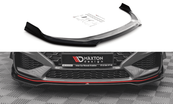 MAXTON DESIGN - Spoiler pod predný náraznik V.3 Hyundai I30 N Hatchback/Fastback Mk3 Facelift,,Čierny lesk