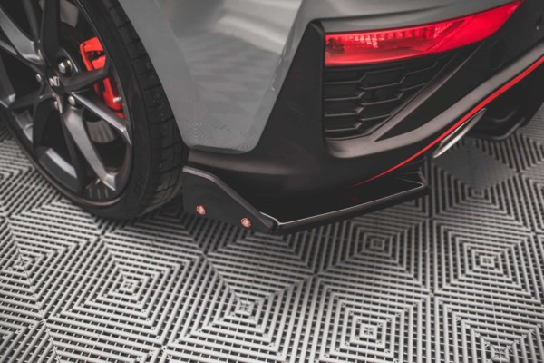 MAXTON DESIGN - Bočné difúzory zadného náraznika + Flaps V.1 Hyundai I30 N Hatchback Mk3 Facelift,Čierny lesk – Obrázok 2
